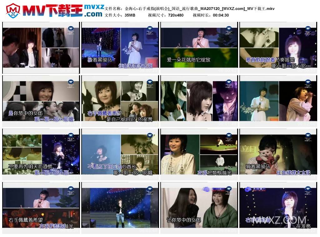 金海心-右手戒指(演唱会)_国语_流行歌曲_MA207120